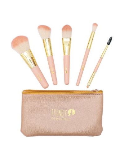 KIT DE BROCHAS ROSA TRENDY X5