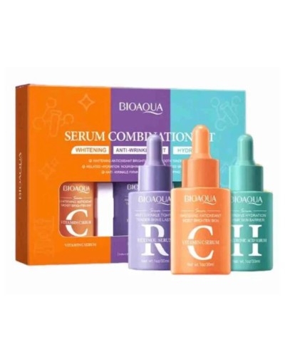 KIT DE 3 SERUMS CURCUMA, BABA DE CARACOL Y NICOTINAMIDA BIOAQUA