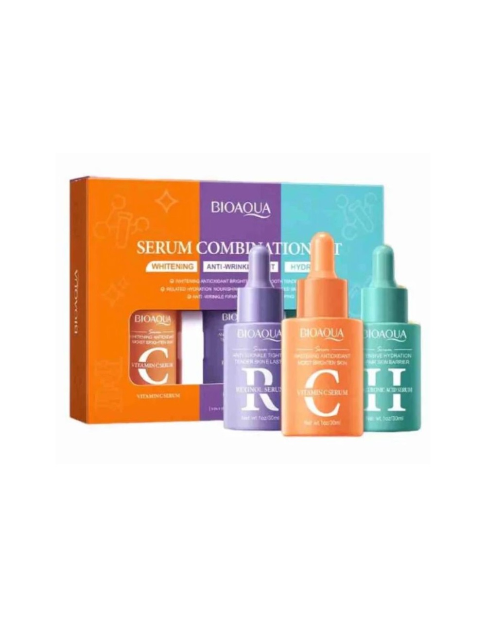 KIT DE 3 SERUMS CURCUMA, BABA DE CARACOL Y NICOTINAMIDA BIOAQUA