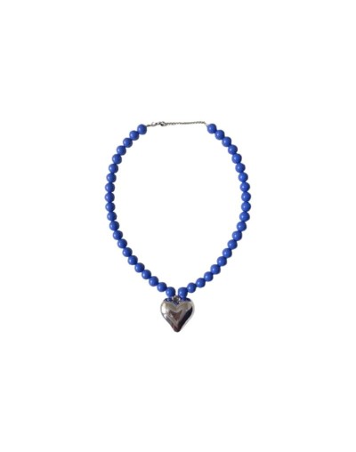 Collar corazón azul