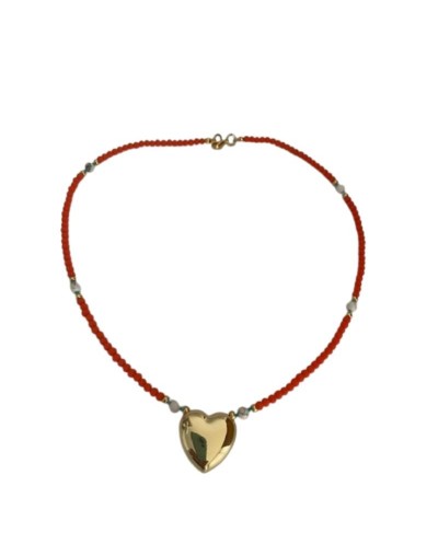 collar   corazón dorado 
