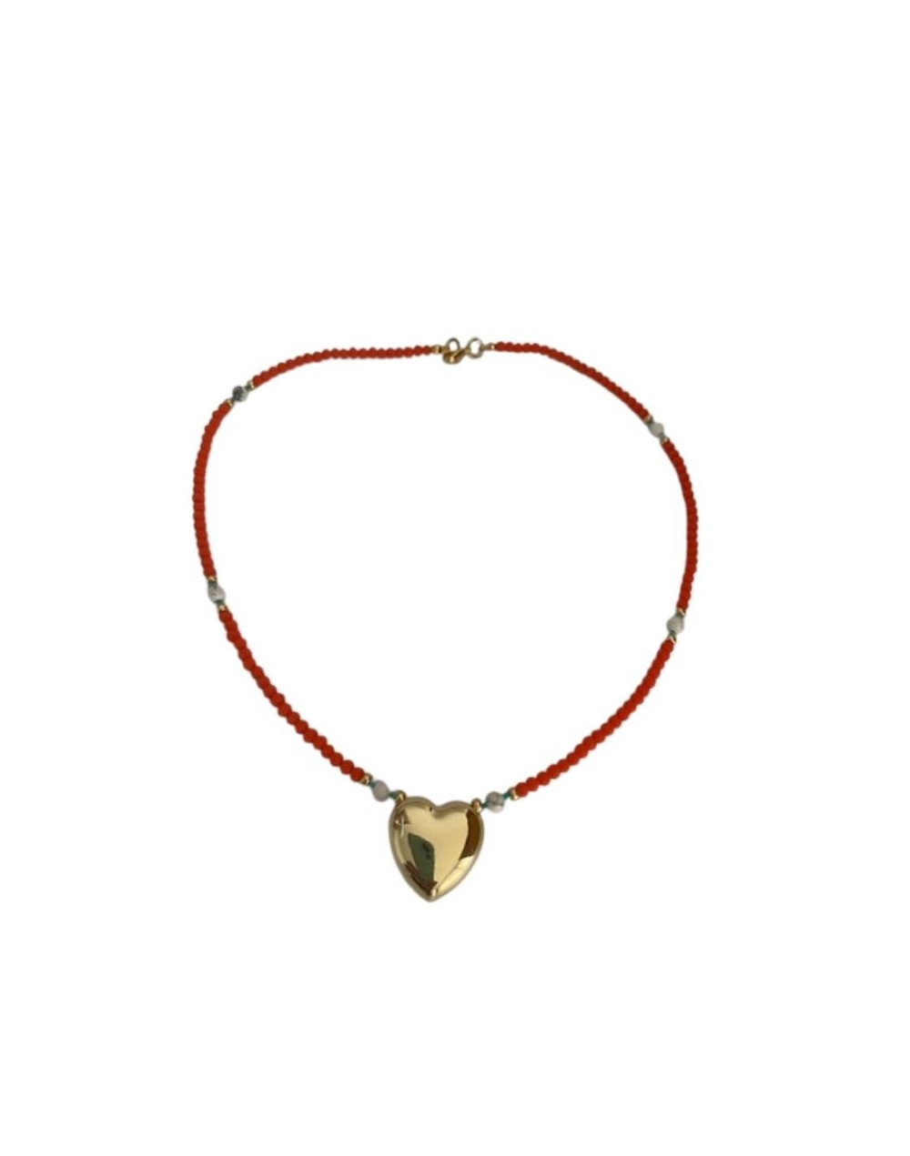 collar   corazón dorado 