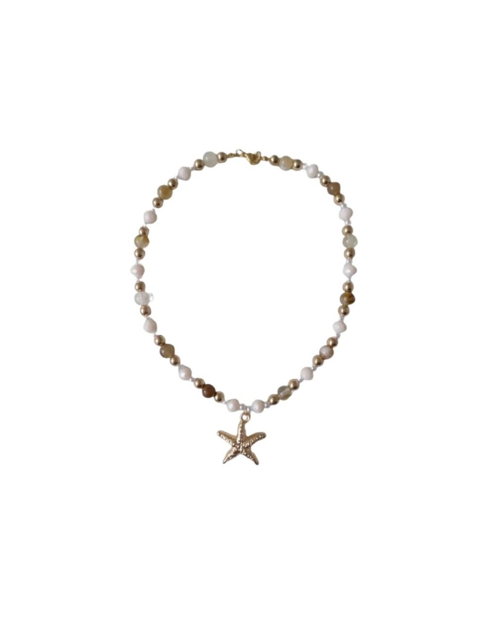 Collar estrella de mar beige
