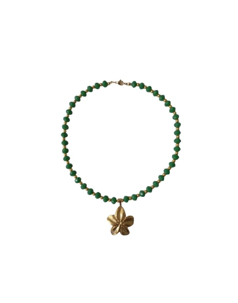 Collar floral verde