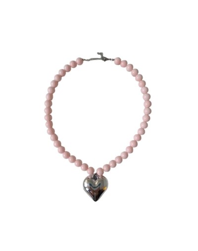 Collar corazón rosa