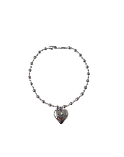 Collar corazón plateado