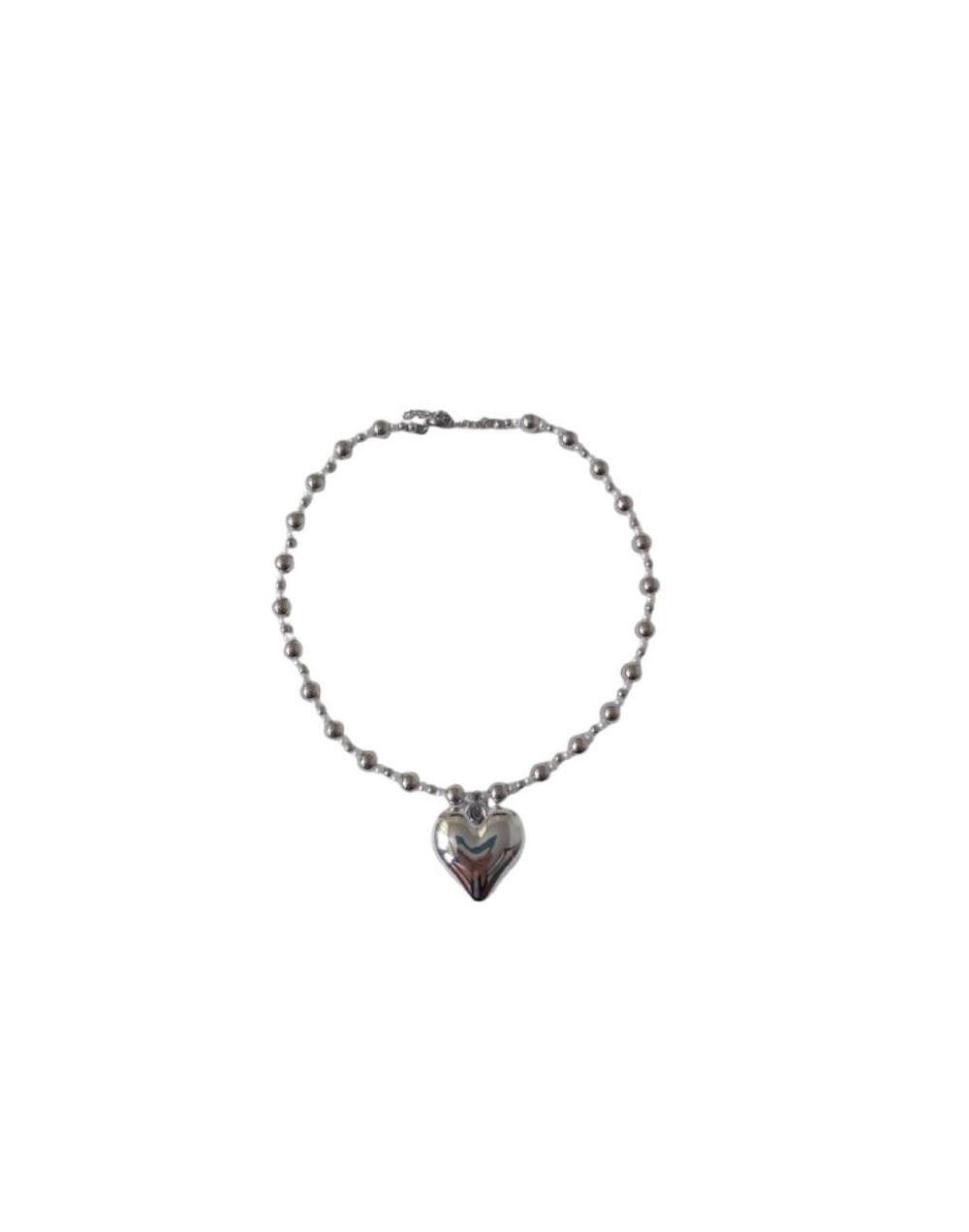 Collar corazón plateado