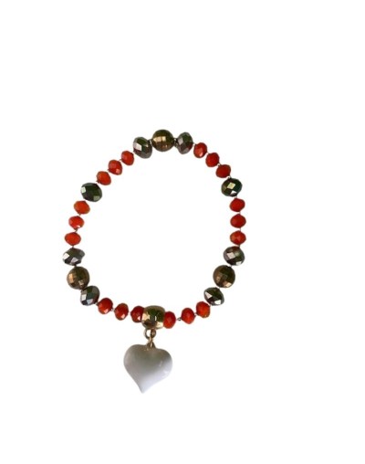 pulsera corazón blanco