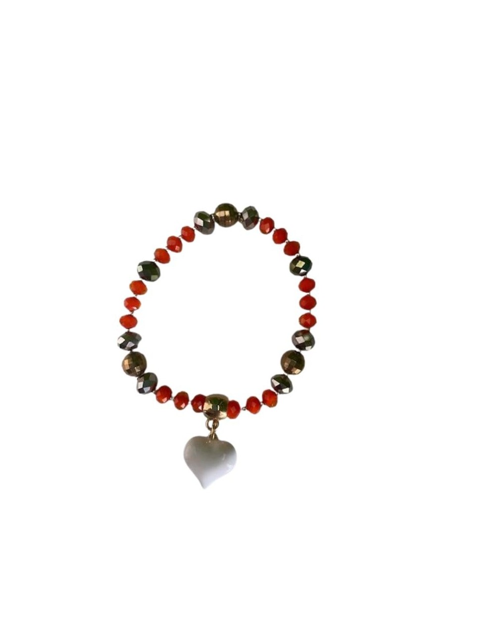 pulsera corazón blanco