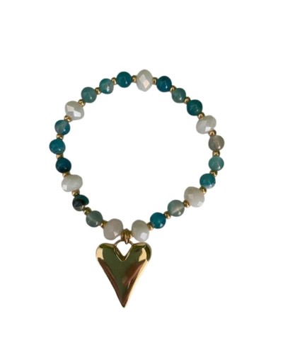 pulsera corazón dorado