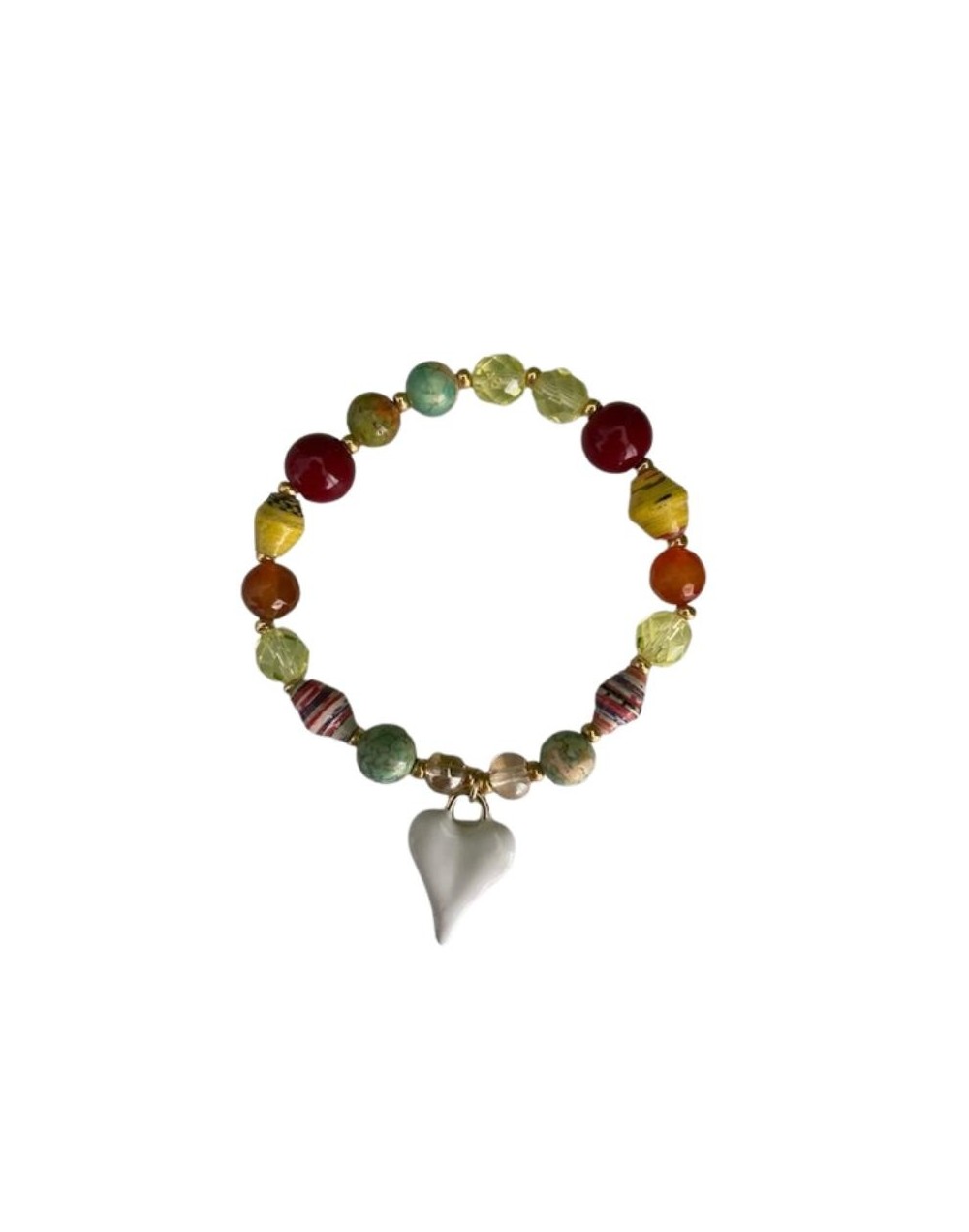 pulsera corazón blanco chic