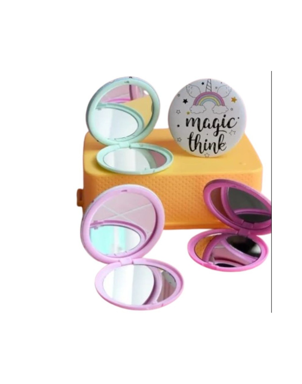 espejo de bolsillo doble redondo