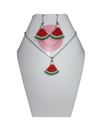 Combo Caja Collar y Aretes Sandia