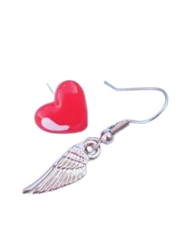 Aretes corazon ala