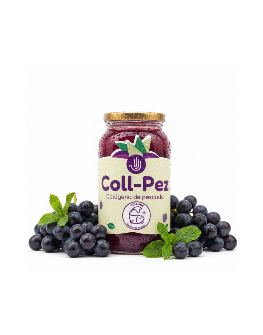 Coll-Pez Uva, Colágeno Marino Vivo 95% Absorción 