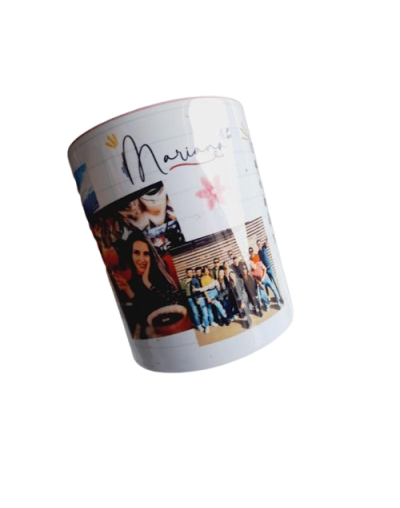 Taza Blanca con Interior Rosado Personalizada – Incluye Diseño y Empaque