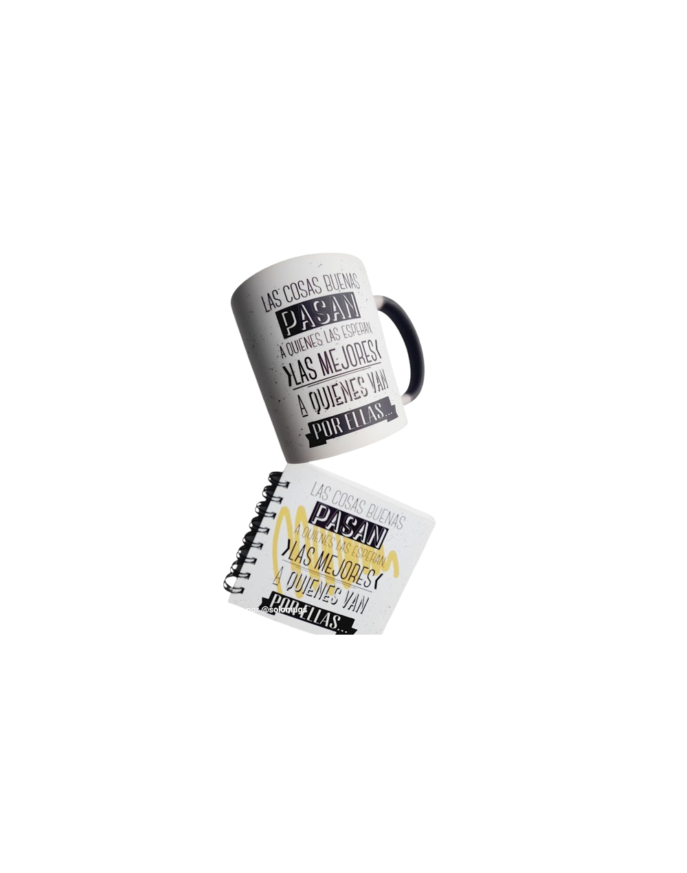 Kit Empresarial Taza Mágica + Cuaderno 12x12 Personalizado