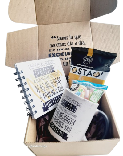 Kit Empresarial Taza Mágica + Cuaderno 12x12 Personalizado