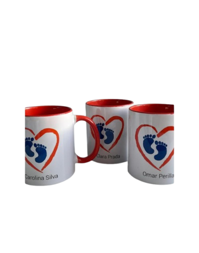 Mug Corporativo Blanco con Interior Rojo Personalizado