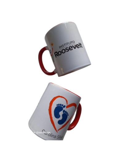 Mug Corporativo Blanco con Interior Rojo Personalizado