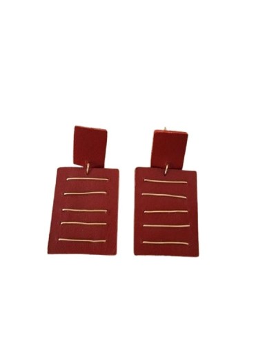 ARETES EN CUERO CON HILOS EN ORO GOLFILLED