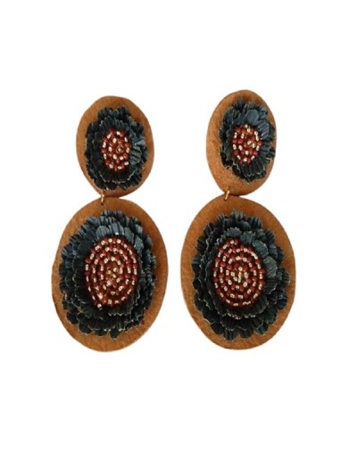 ARETES FLORES EN AMERO Y MOSTACILLAS