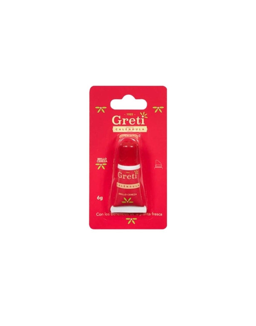 Protector labial de caléndula brillo cereza - greti