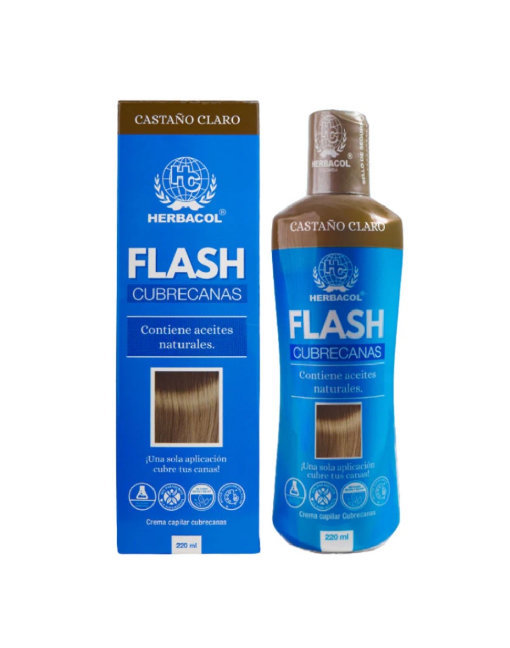 Herbacol Flash Cubrecanas Tono Castaño Claro 220ml