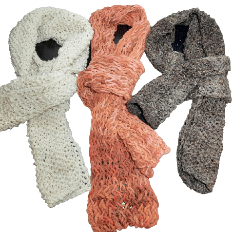 3 bufandas lana de oveja