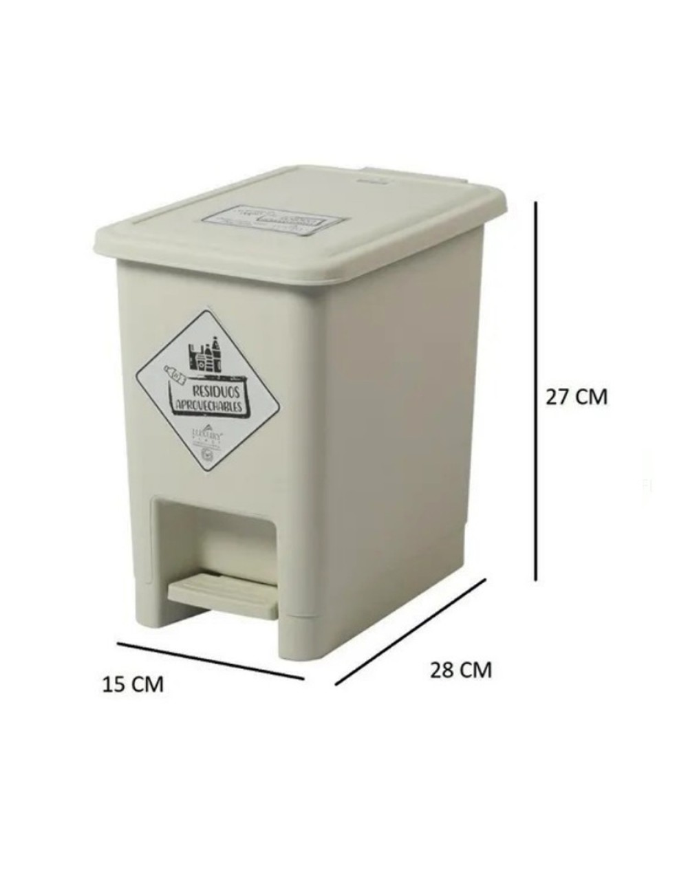 PAPELERA 8 LITROS TAPA PEDAL