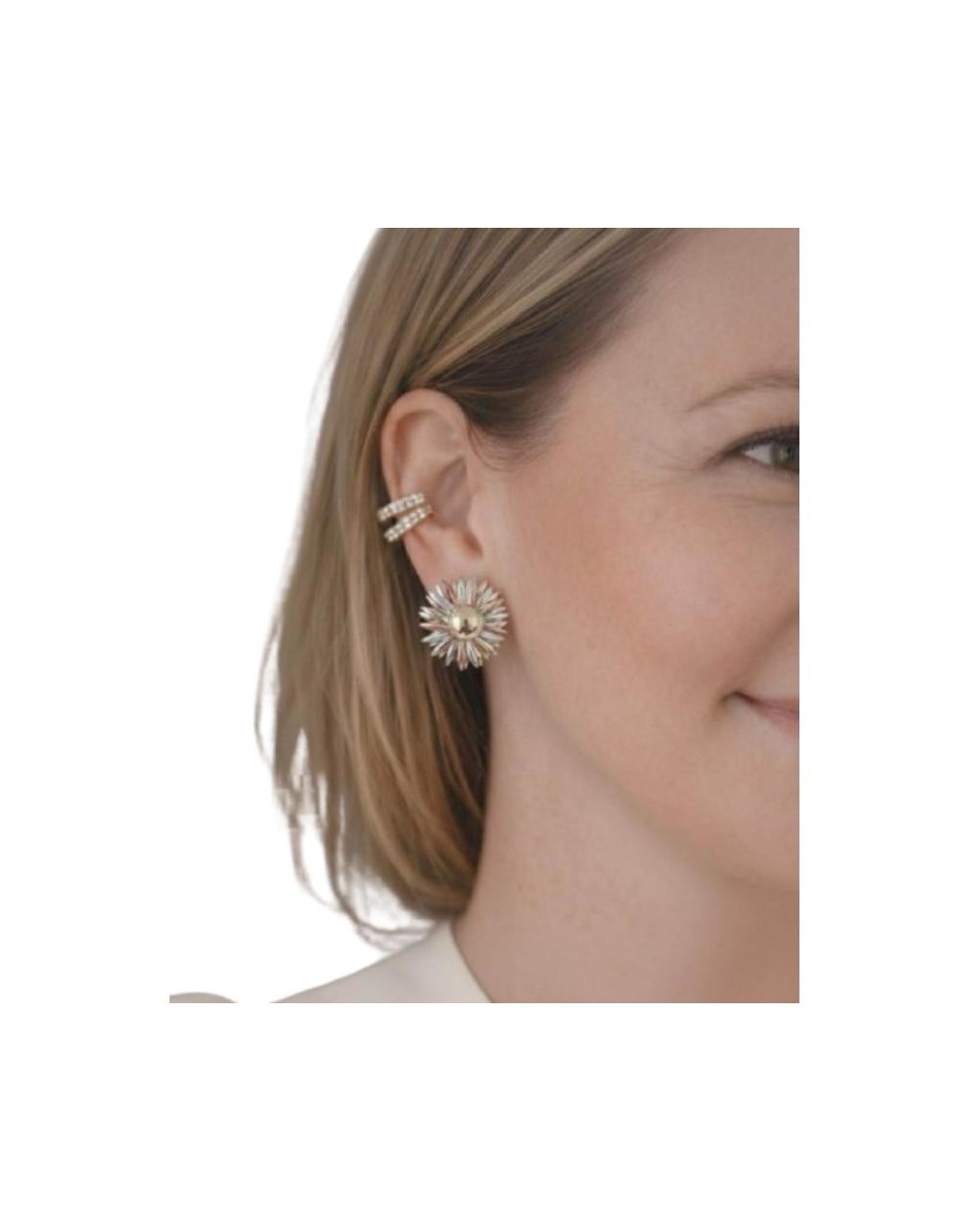 Aretes Tricolor Dorado