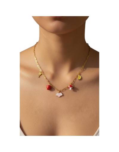 Cadena Dorada de Charms Cornalina – Edición Encanto