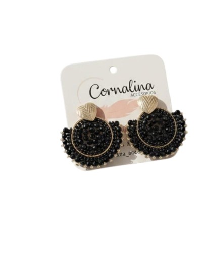 Aretes Negros Tejidos