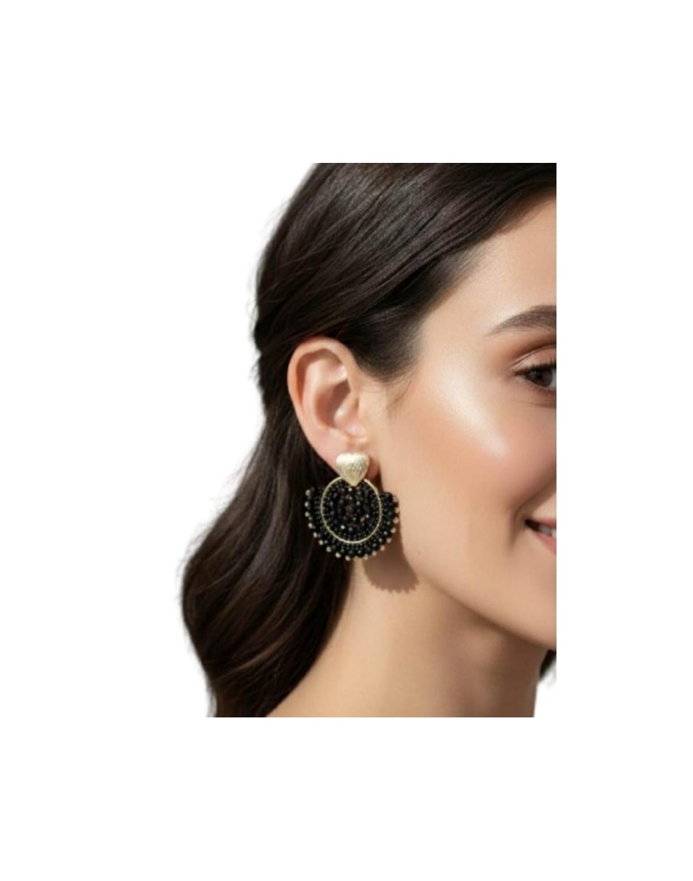 Aretes Negros Tejidos