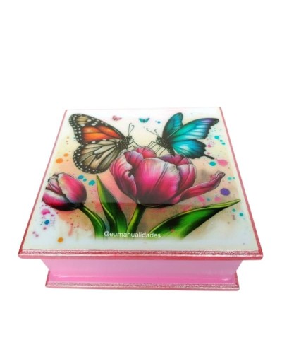 Servilletero mariposas tulipan