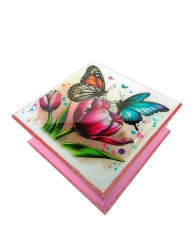 Servilletero mariposas tulipan