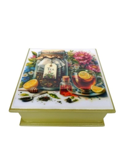 Caja cuatro divisiones tea vidrio