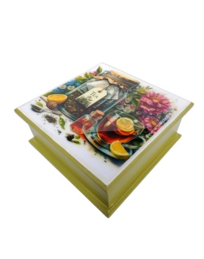 Caja cuatro divisiones tea vidrio