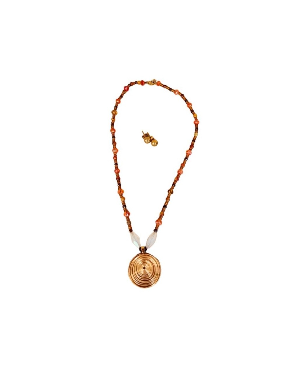 COLLAR  EN TONOS TIERRA CON DIJE EN HILOS