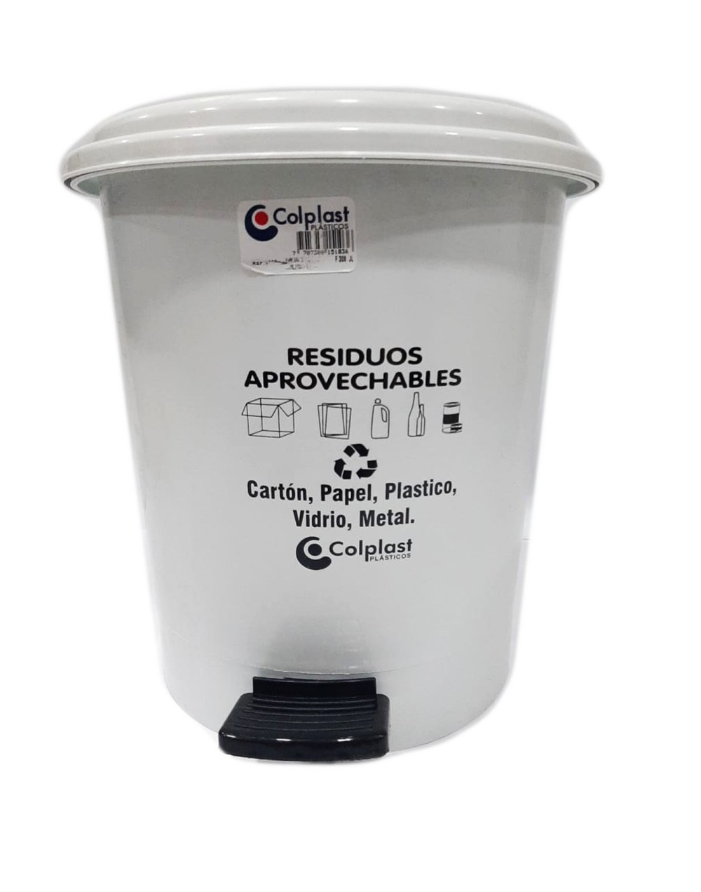 PAPELERA PEDAL 12 LITROS REDONDA 