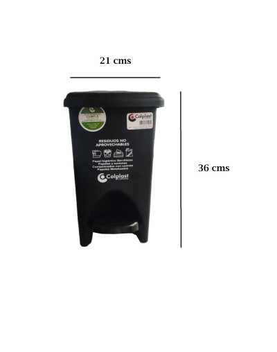 PAPELERA PEDAL 12 LITROS RECTANGULAR 