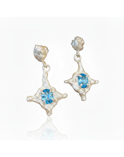 Aretes estrella con granate 
