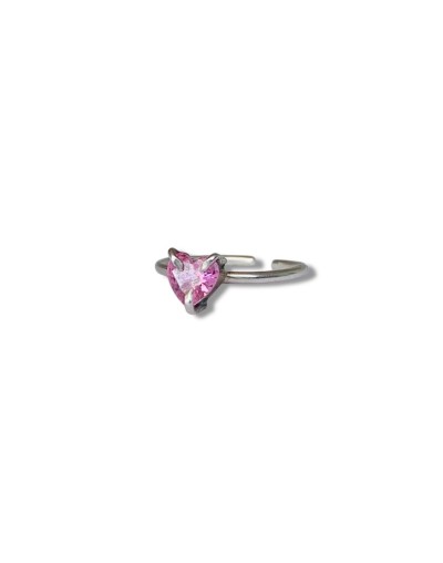 anillo circonita corazón 