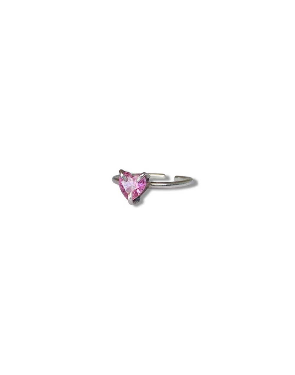 anillo circonita corazón 
