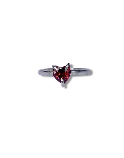 anillo circonita corazón 