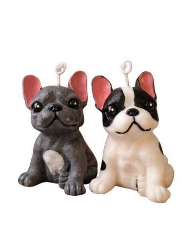 Vela Perrito Personalizada con Base de Madera