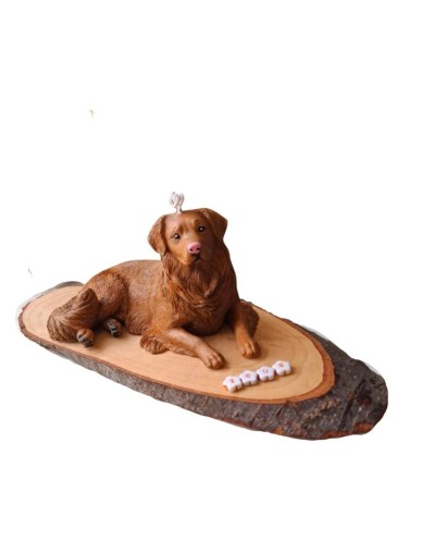 Vela Perrito Personalizada con Base de Madera