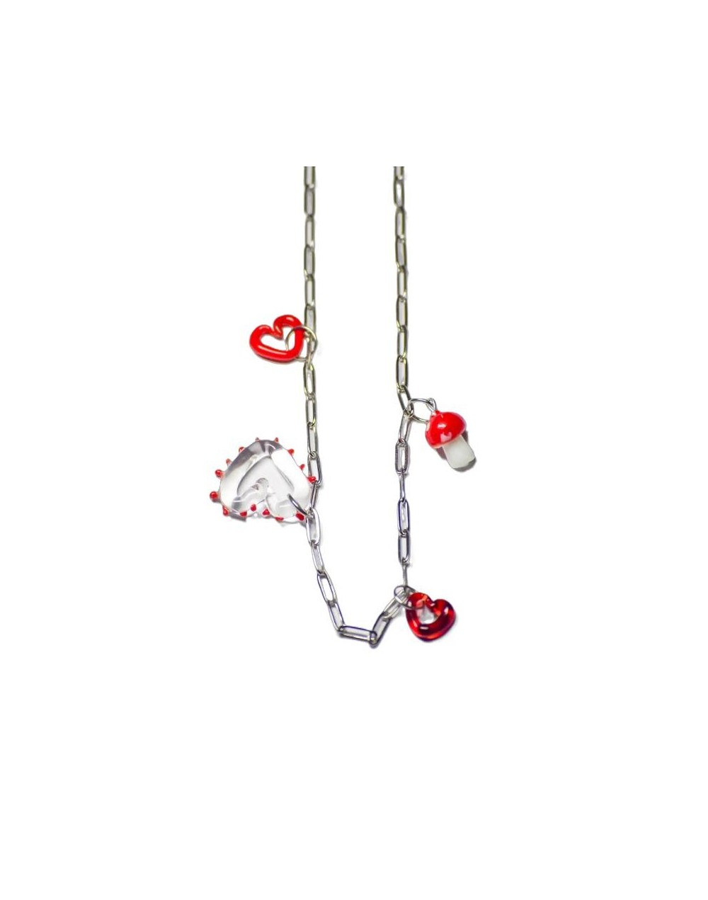 collar de charms de corazones 