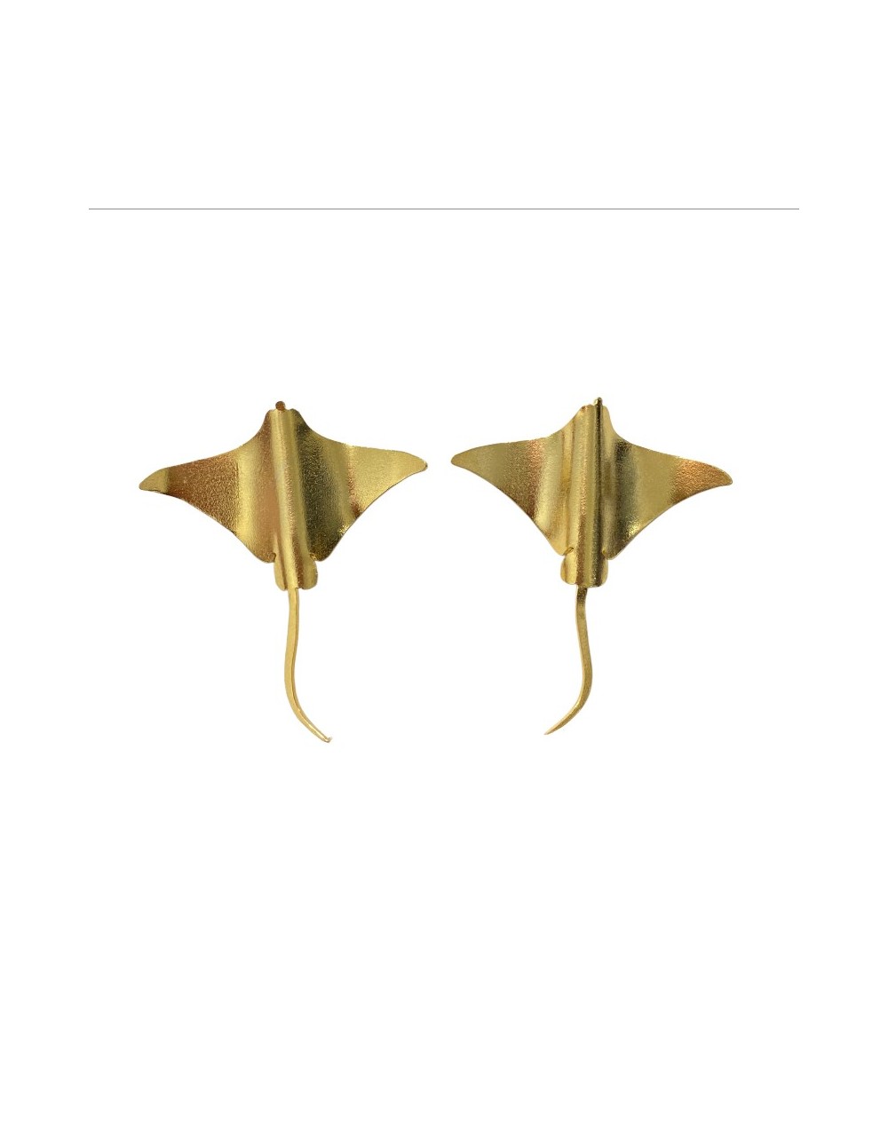 Aretes - Topos Mantarraya bañados en oro 24kt