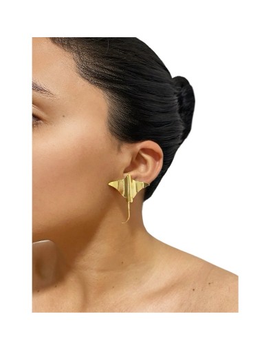 Aretes - Topos Mantarraya bañados en oro 24kt